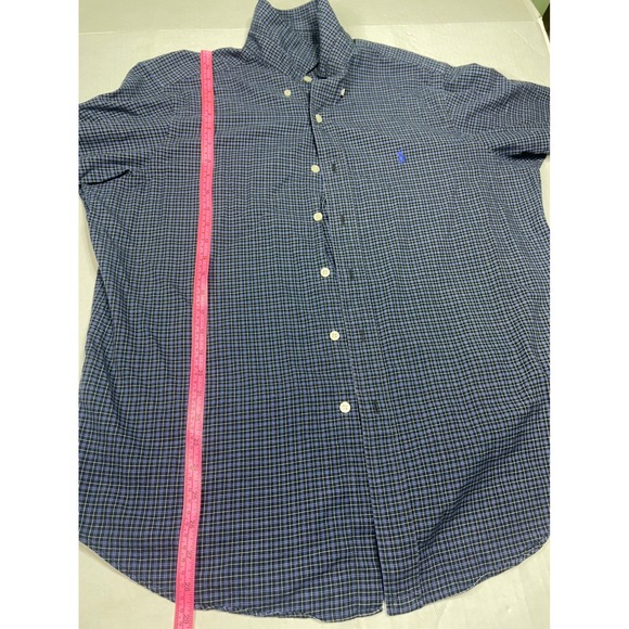 Ralph Lauren Mens Classic Fit Blue Black Check Button Down Large Long Sleeve - Picture 7 of 10